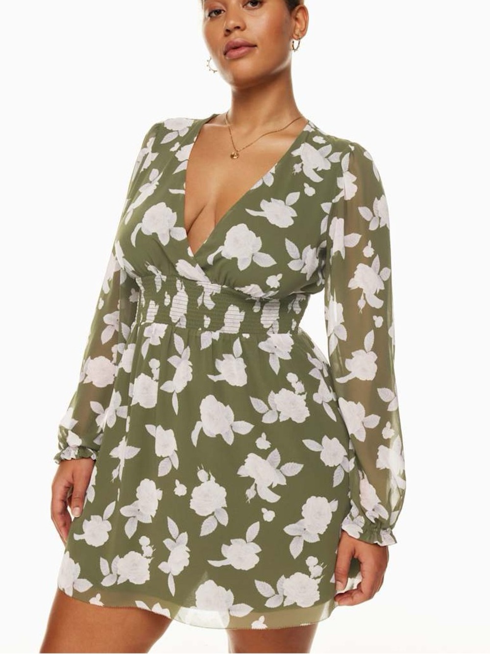 Aritzia Dress Womens XS Wilfred Wistful Floral Chiffon Sheer Feminine Whimsy